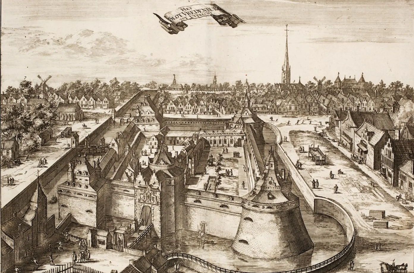 Slot Vredenburg te Utrecht in welstand, vóór 1577, Coenraet Decker, naar Steven van Lamsweerde, naar Willem van Swanenburgh, 1701 - 1703