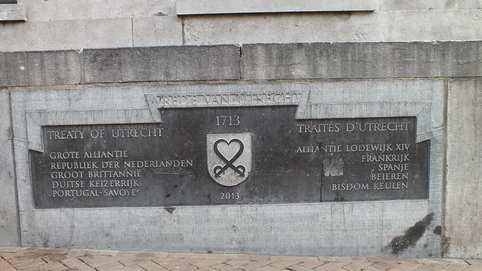 Herdenkingsplaquette voor de Vrede van Utrecht (1713)