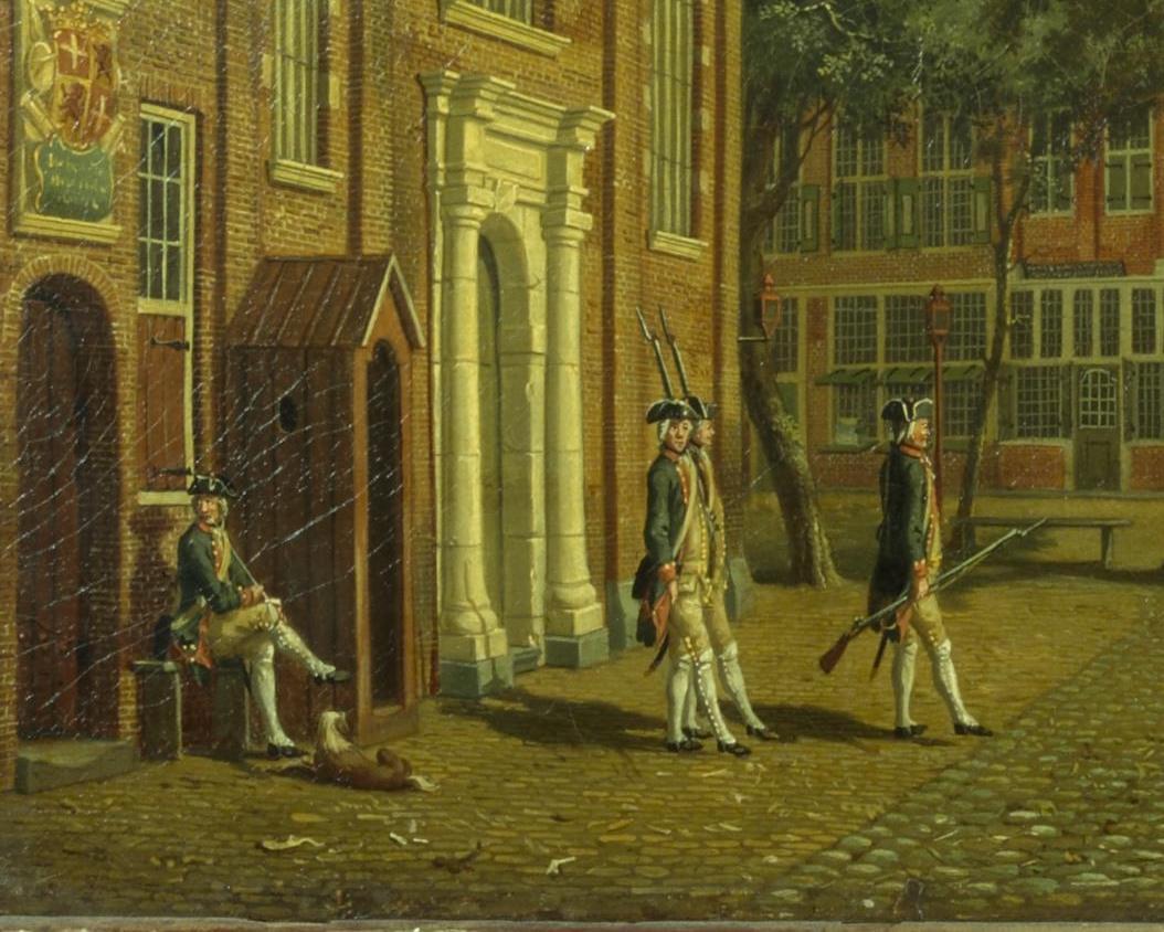 Uitsnede uit schilderij Ouwater, Het Janskerkhof, ca. 1780.