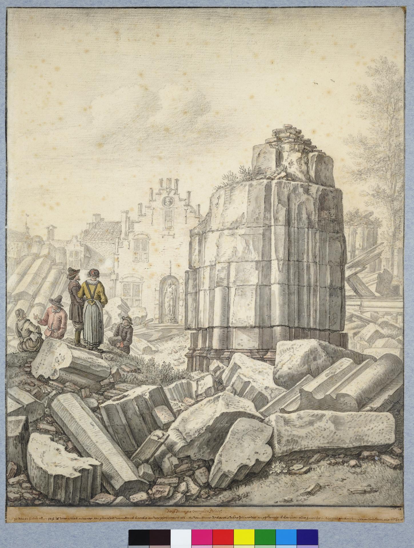 Ruïne van het schip van de Domkerk, door Herman Saftleven, 1675