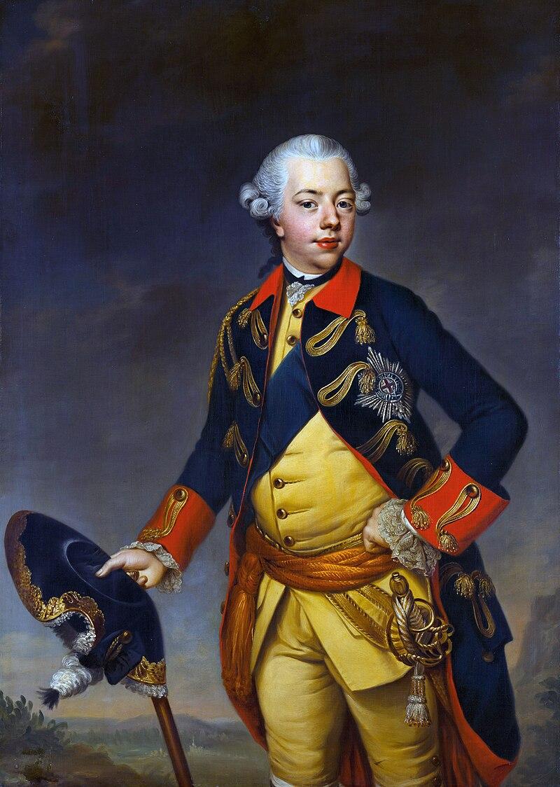 Willem V prins van Oranje-Nassau, ca. 1770 door Johann Georg Ziesenis